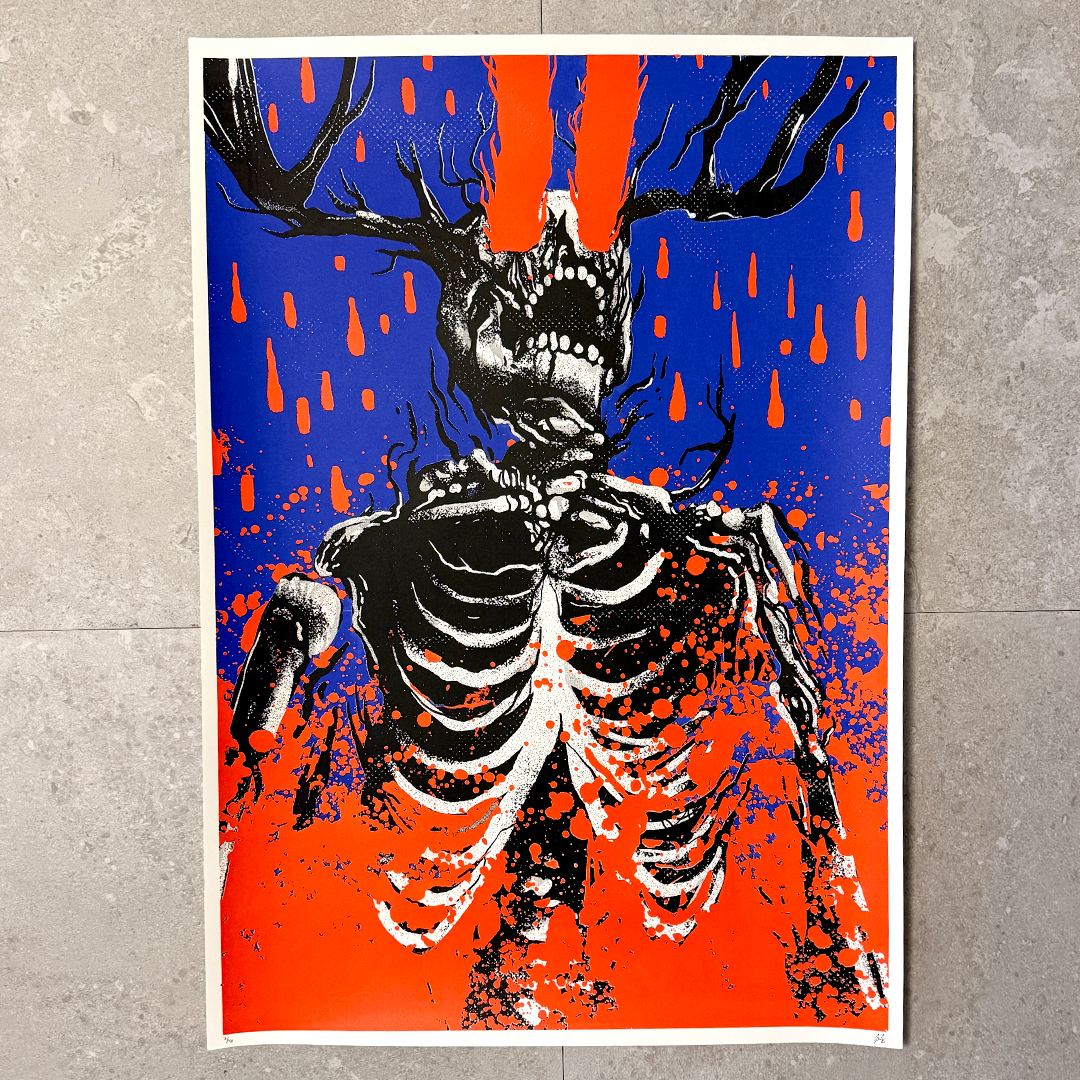 Skeleton, 45×65cm screen print, signed and numbered – PIT TRAP SHOP