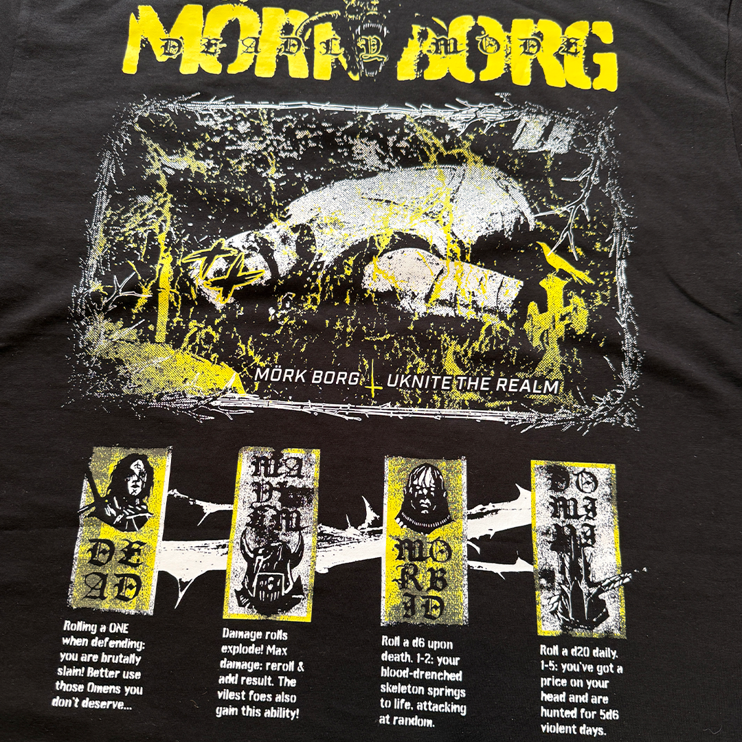 PRE-ORDER! T-shirt: MÖRK BORG ✚ Uknite the Realm
