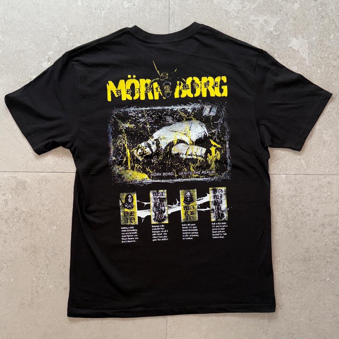 PRE-ORDER! T-shirt: MÖRK BORG ✚ Uknite the Realm