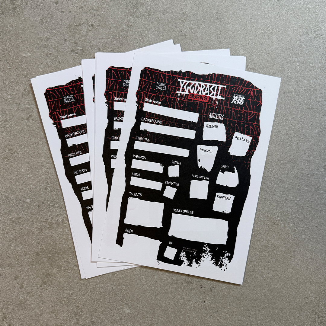 Yggdrasil Burns Character Sheets