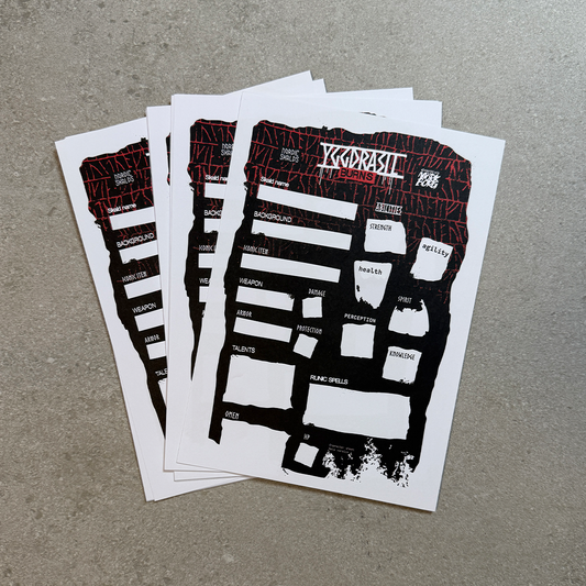 Yggdrasil Burns Character Sheets